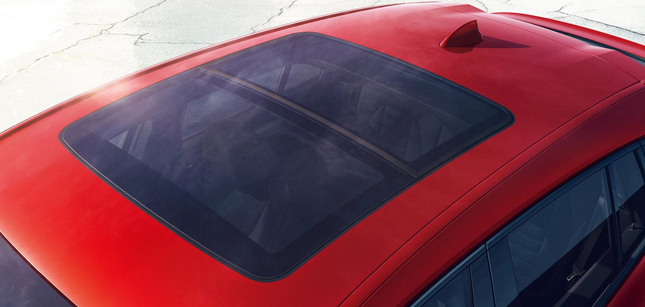 the panoramic glass roof